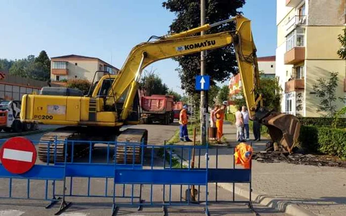 Şantierul de pe Bulevardul Corvin. FOTO: Primăria Hunedoara.