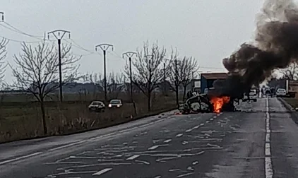 Accident pe E85 FOTO: Facebook