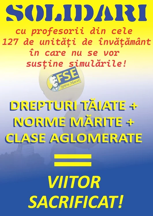 FSE „Spiru Haret” a cerut solidaritate FOTo: FB/FSE Spiru Haret
