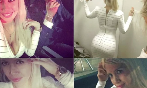 Aceasta a fost ţinuta Wandei Icardi la dineul italienilor  Mauro pare să n aibă însă nicio problemă şi a zâmbit cu poftă la selfie urile soţiei jpeg