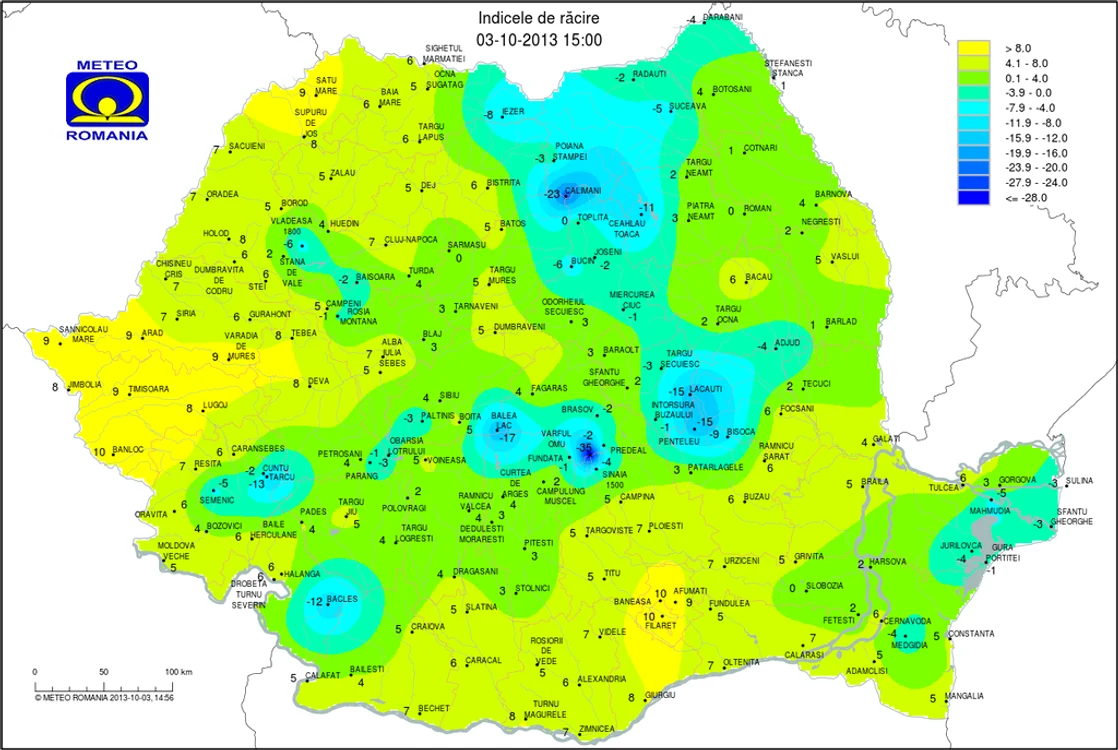 Temperaturi scazute astăzi la prânz