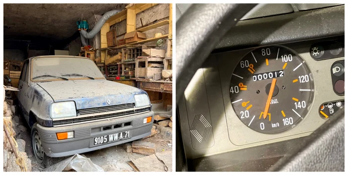 Renault 5 TL fabricat în 1982 a fost găsit într-un garaj / FOTO: Colaj Instagram