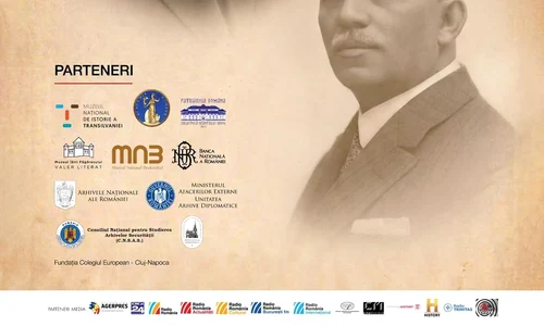 Afișul expoziției „Alexandru și Ion Lapedatu – două destine dedicate României”, la Muzeul Național de Istorie a României 