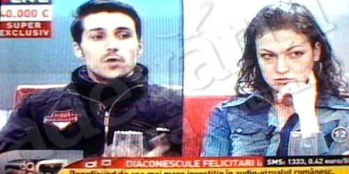 Răzvan şi Raluca Cutinov (captură în timpul emisiunii de aseară)