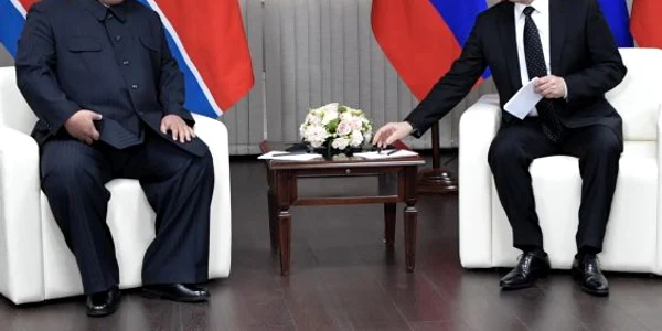 Summit intre Vladimir Putin si Kim Jong-un la Vladivostok FOTO EPA-EFE