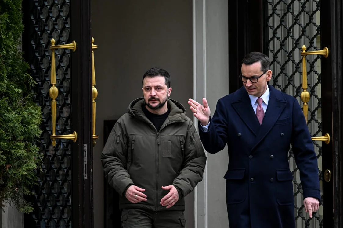 Volodymyr Zelenskyy și prim-ministrul polonez, Mateusz Morawiecki. Foto: Getty Images