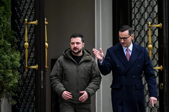 Volodymyr Zelenskyy și prim-ministrul polonez, Mateusz Morawiecki. Foto: Getty Images