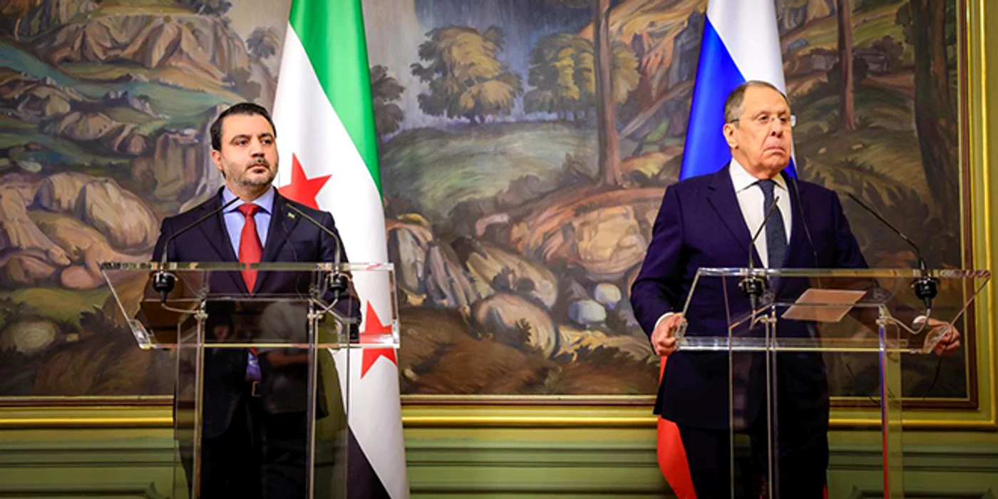 Șefului diplomației siriene, Assaad al-Shaibani, alături de Serghei Lavrov FOTO: X