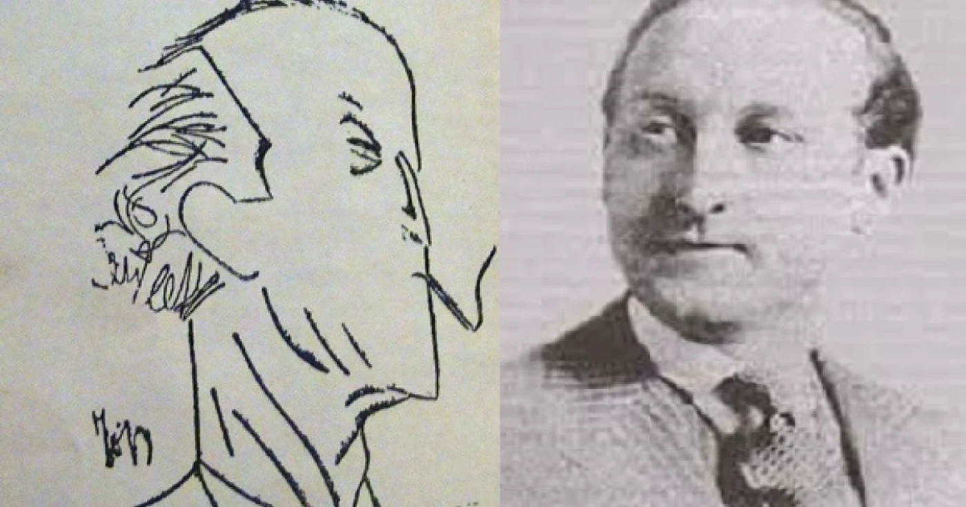 F. Brunea-Fox (în stânga, caricatură de I. Ross)
