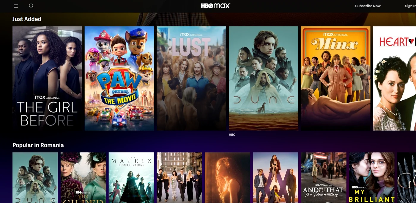 HBO Max România / Screenshot in-app