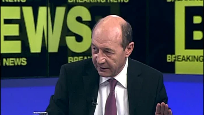 Fostul preşedinte Traian Băsescu în studioul Realitatea TV