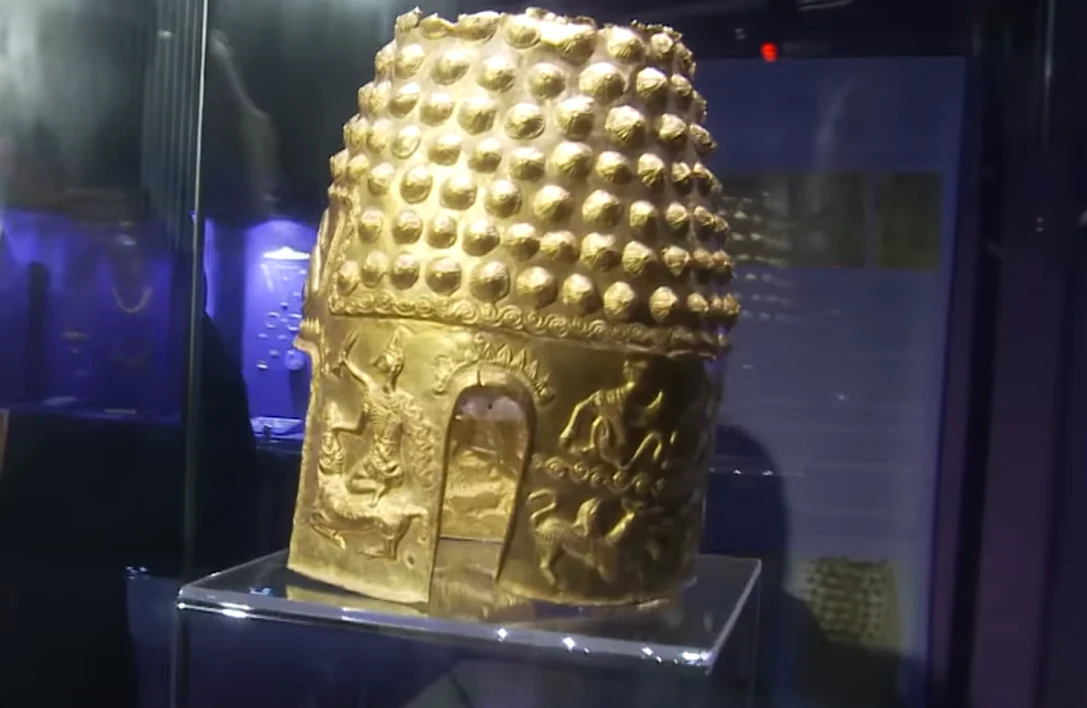 Coiful de aur de la Coțofenești. FOTO captură video TVR