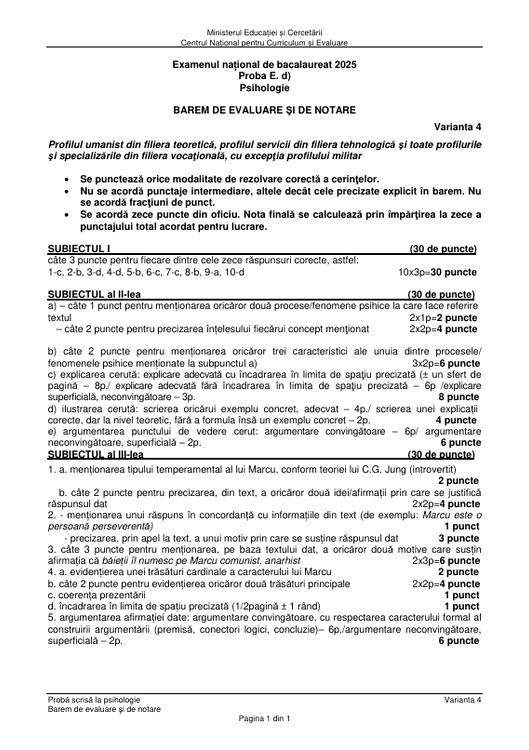Bacalaureat 2025 - sesiunea de toamnă. Elevii au susținut proba la alegere a profilului. Subiecte și bareme de corectare 64 image