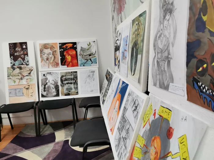 Lucrări premiate în cadrul concursului „Mesajul meu antibullying” FOTO: A.M.