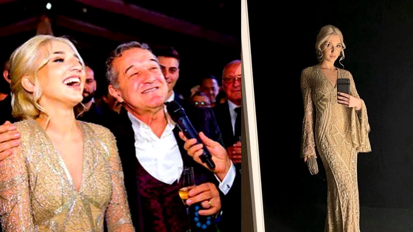 Alexandra și celebrul ei tată, Gigi Becali. FOTO colaj Click!