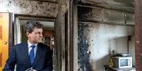 Nicușor Dan, la blocul afectat de drona rusească Foto: Administrația Prezidențială