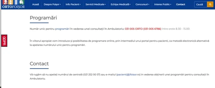 Spitalul Clinic de Ortopedie, Traumatologie și TBC Osteoarticular "Foișor"Foto: Facebook