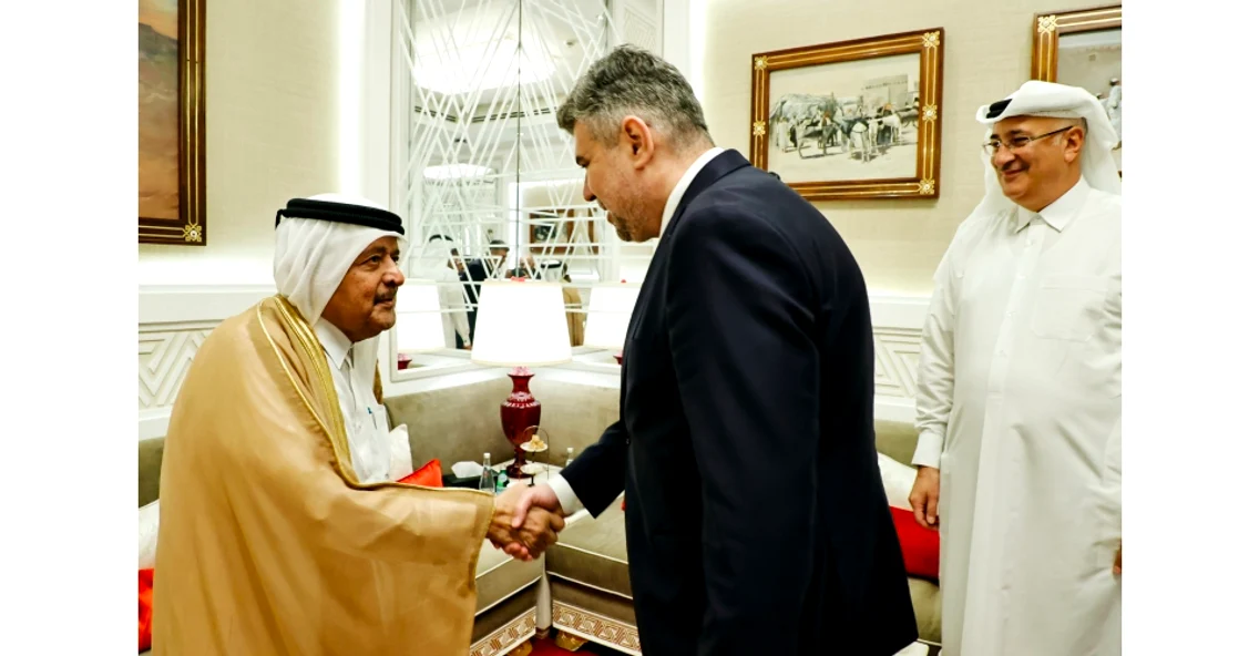 GUVERN Întrevederea între premierul Marcel Ciolacu și Șeicul Faisal bin Qassim al-Thani, Președintele Asociației Oamenilor de Afaceri din Statul Qatar