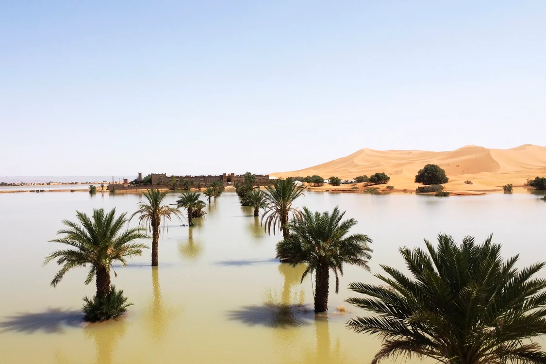 Inundație în deșertul Sahara din Maroc/ FOTO: Profimedia