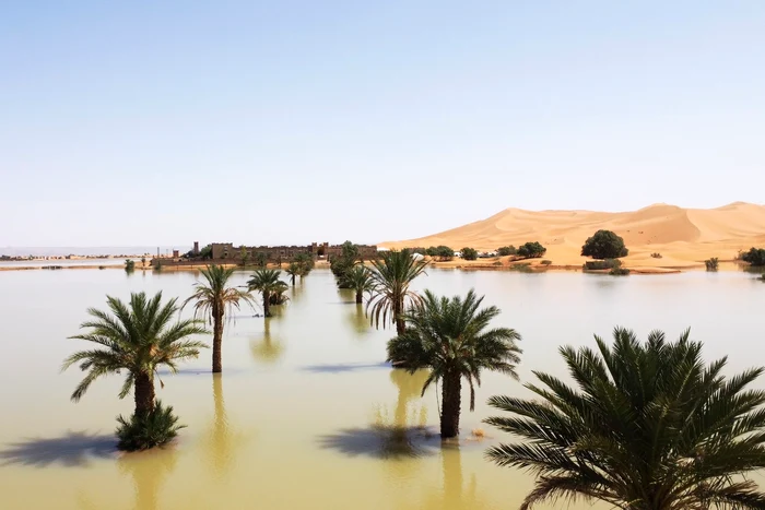 Inundație în deșertul Sahara din Maroc/ FOTO: Profimedia