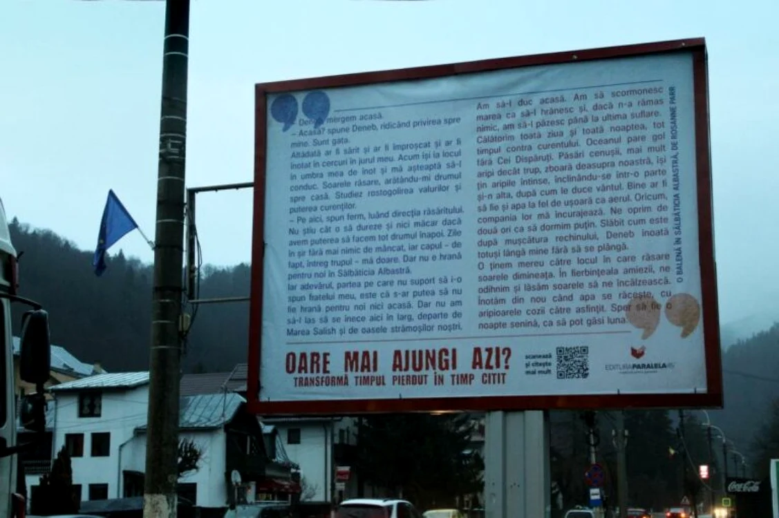 Pe Valea Prahovei au apărut panouri care încurajează cititul FOTO edupedu