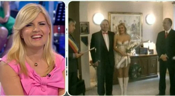 Elena Udrea s-a amuzat teribil când a văzut filmările de acum zece ani, de la cununia ei (captură: PRO TV)