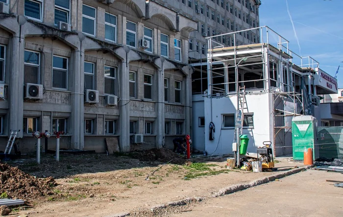 Lucrările la CPU al Spitalului de Pediatrie Pitești sunt avansate. FOTO CJ Argeș