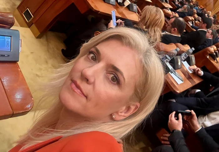 Deputatul PNL Alina Gorghiu în Parlament. FOTO: Facebook