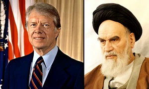 Președintele american Jimmy Carter și ayatollahul Ruhollah Khomeini (© Wikimedia Commons)