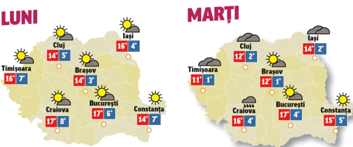 În următoarele două zile vremea începe să se încălzească și ploile se răresc
