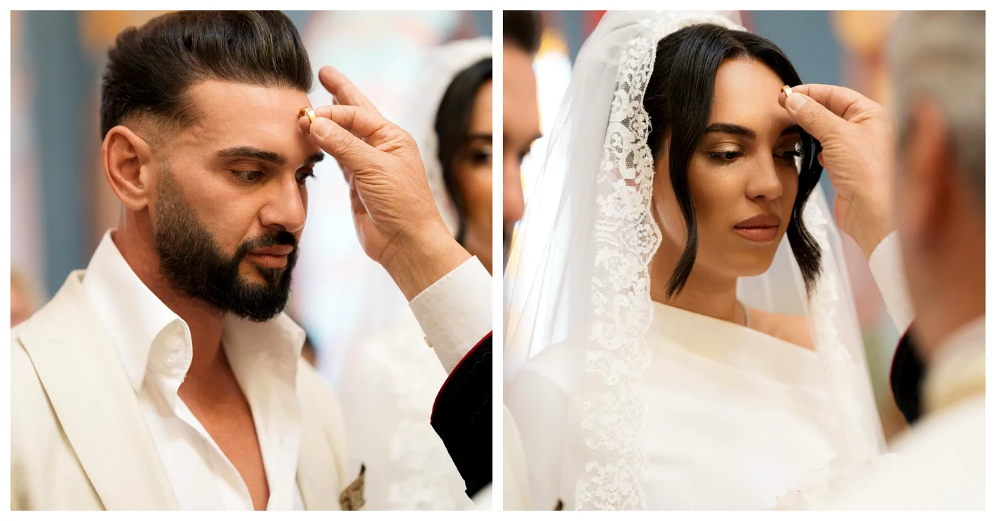 Dorian Popa și Andreea s-au căsătorit religios / FOTO: Colaj Facebook