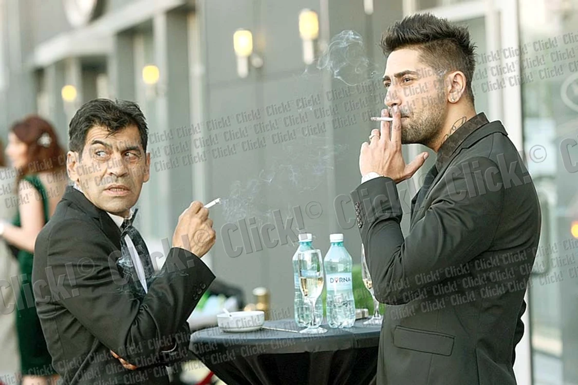 Ștefan Mihalache, alias  Connect-R, și Mihaela  Șotrocan, alias Misha,  au creștinat-o duminică  pe Maya, fetița lor născută  pe 25 ianuarie 2014 (Fotografii: Dorin Constanda)