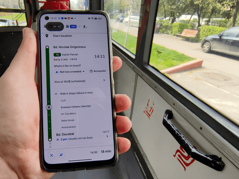 Am testat integrarea aplicației Google Maps cu mijloacele de transport ale STB 