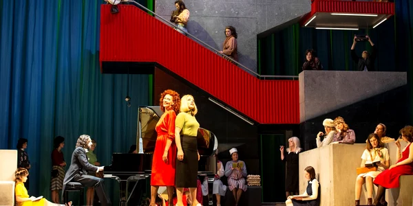 Scenă din Dama de pică Alfredo Abbati, Charlotte Helekant și Anna Nechaeva © Copyright Bernd Uhlig
