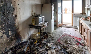 Blocul afectat de drona rusească Foto: Administrația Prezidențială