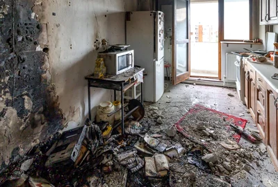 Blocul afectat de drona rusească Foto: Administrația Prezidențială