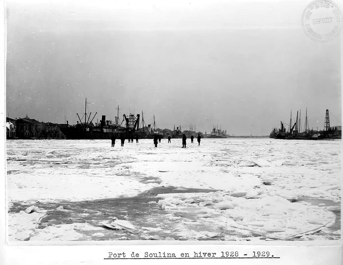 Portul Sulina în iarna anului 1928 FOTO Europolis