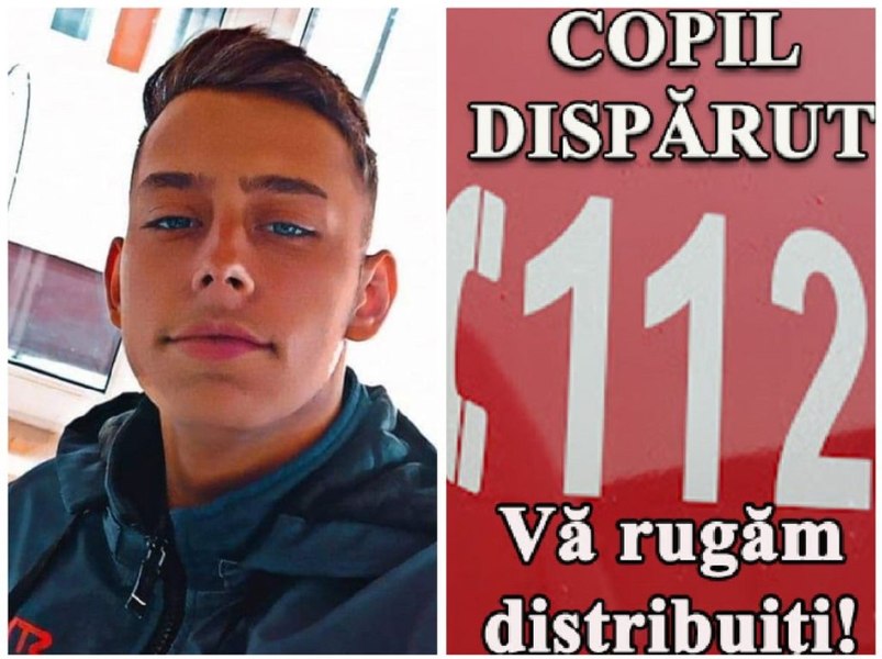 Băiat de 15 ani, din Vrancea, dat dispărut. Polițiștii cer ajutor pentru a-l găsi pe Dragoș Telegaru