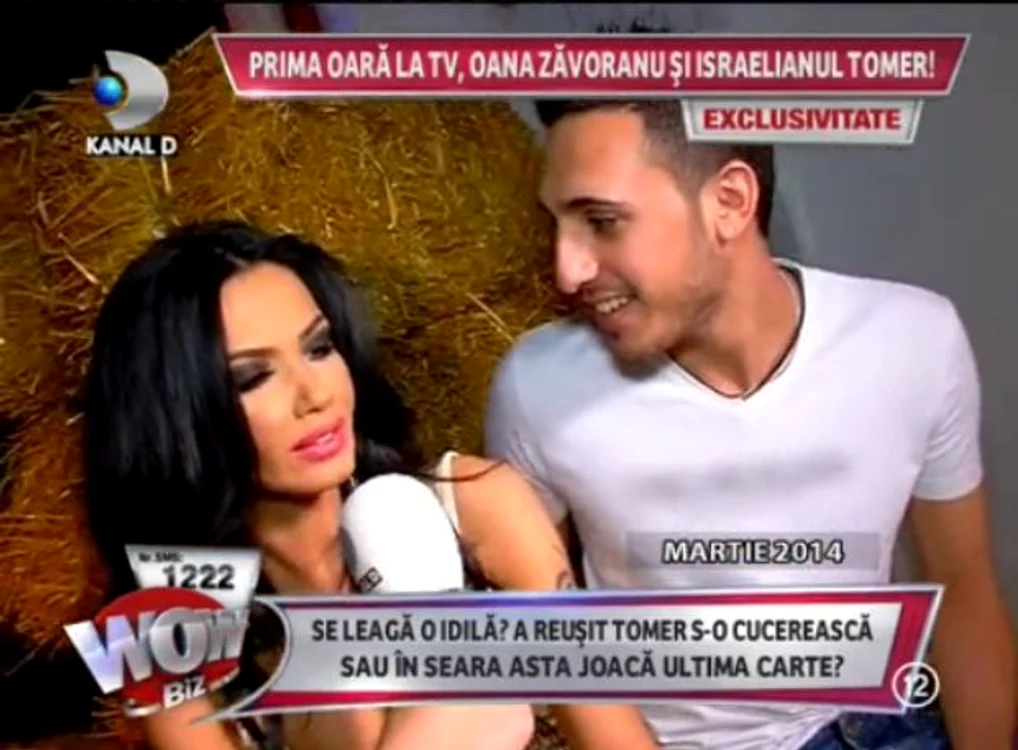 
    Oana Zăvoranu şi Tomer la primul interviu împreună Foto Captură Kanal D  