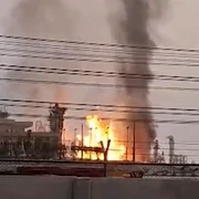 Rafinărie din câmpul de gaze South Pars din Iran în flăcări FOTO Profimedia