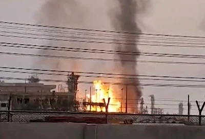 Rafinărie din câmpul de gaze South Pars din Iran în flăcări FOTO Profimedia