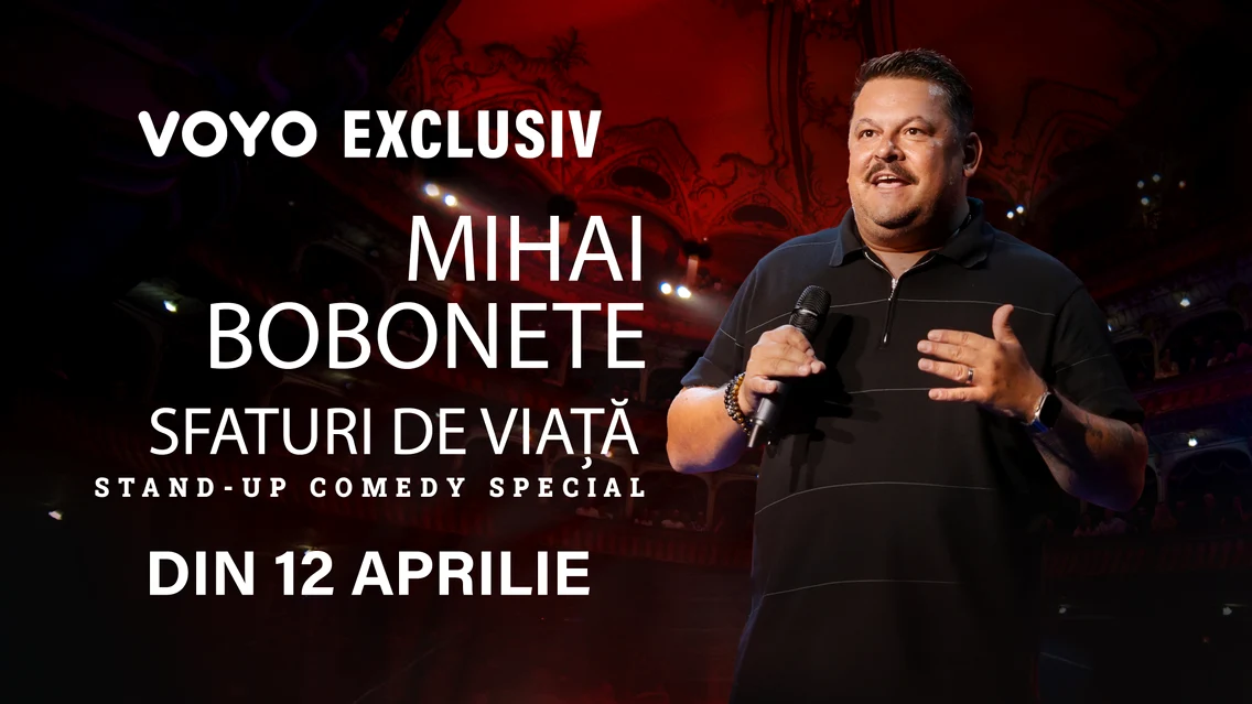 Noul show de stand-up al lui Mihai Bobonete, „Sfaturi de viață”, va fi disponibil din 12 aprilie, exclusiv pe Voyo