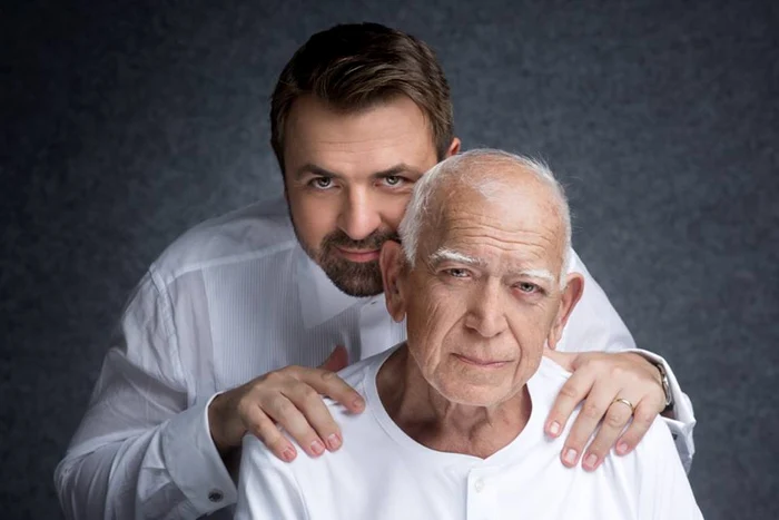 Horia Brenciu și tatăl său, în vârstă de 84 de ani.foto: Facebook