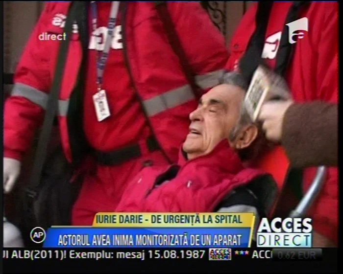 Iurie Darie, transportat de urgenţă la Spitalul Floreasca FOTO Antena 1