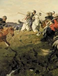 Luptă între tătari și cazaci. Pictură de Józef Brandt (© Wikimedia Common)