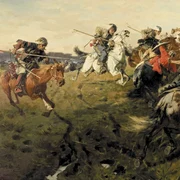 Luptă între tătari și cazaci. Pictură de Józef Brandt (© Wikimedia Common)