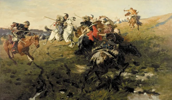 Luptă între tătari și cazaci. Pictură de Józef Brandt (© Wikimedia Common)
