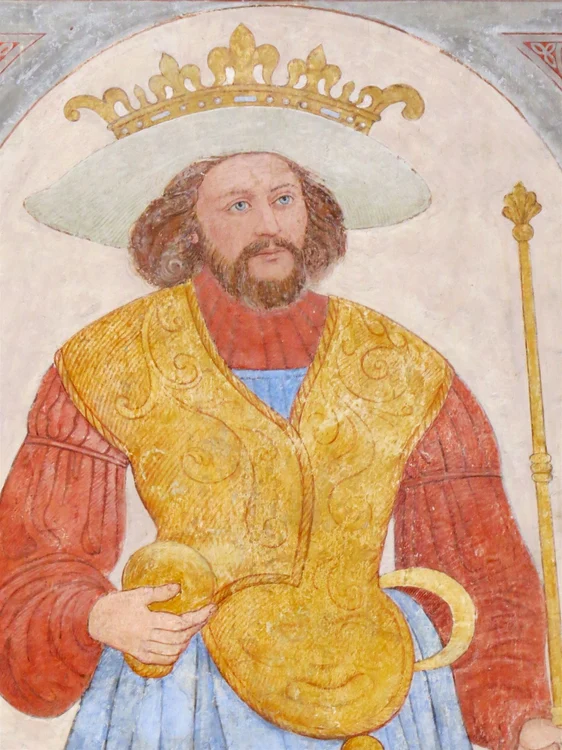 Harald Bluetooth, frescă din secolul al XVI-lea aflată în Catedrala din Roskilde 