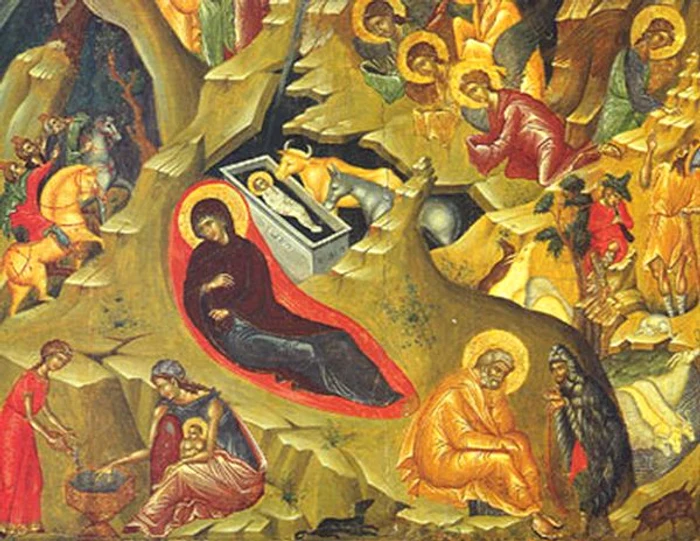 
    Icoană reprezentând Naşterea Domnului.  