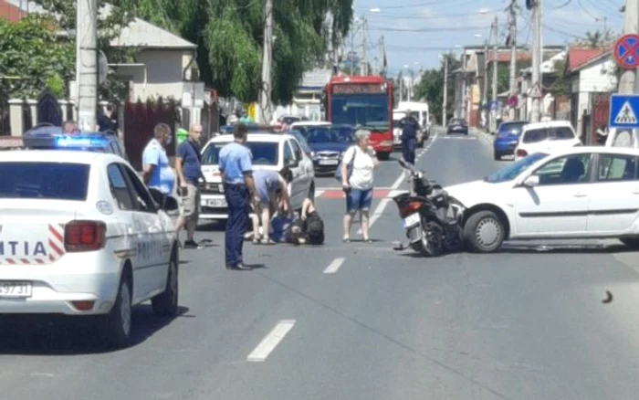 Accidentul s-a produs pe strada Marghiloman